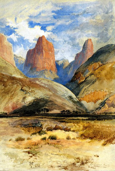 コルバーンのビュート、ユタ州南部、1873 作： Thomas Moran